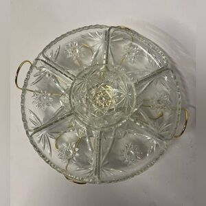Star of David Anchor Hocking Lazy Susan vintage Relish Tray
